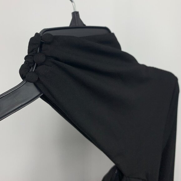 Revolve Misha Dress Clotilde Black One Shoulder Long Sleeve Ruched - Picture 12 of 14